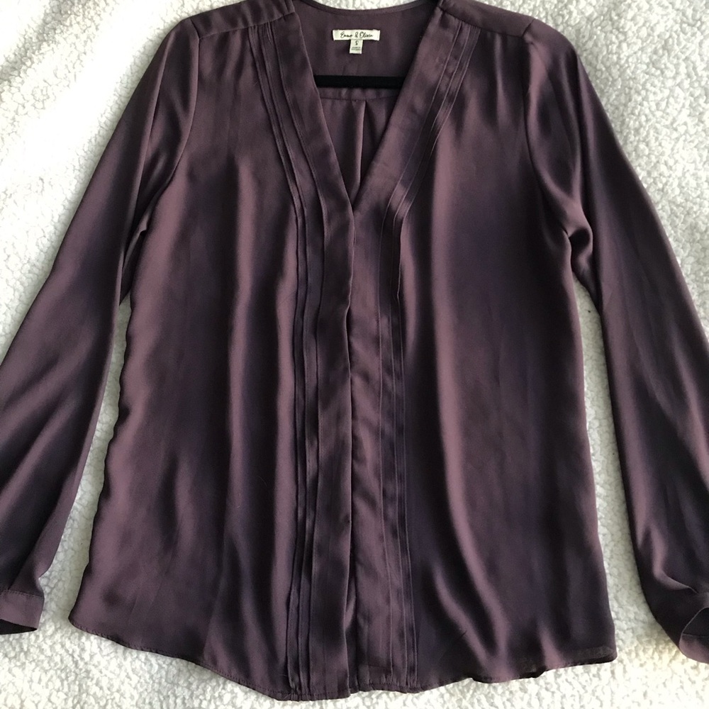 Purple long sleeve blouse. Size S